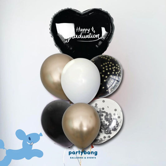 [Helium Inflated] Custom 7pcs Balloon Cluster (Black)