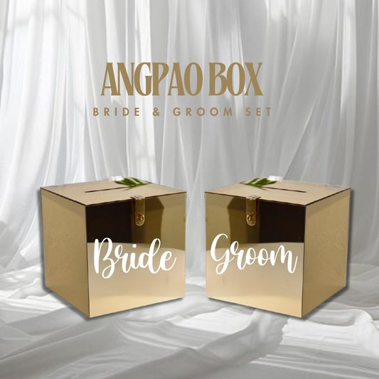 4 Days Rental Wishing Money Mirror Acrylic Angpao Box (Gold)