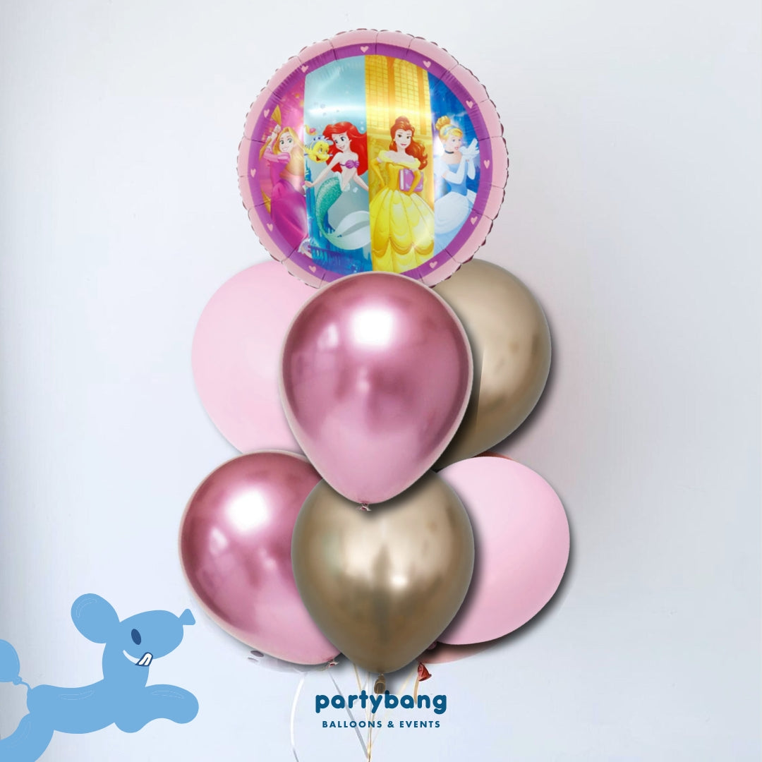 [Helium Inflated] 7pcs Balloon Cluster (Princess)