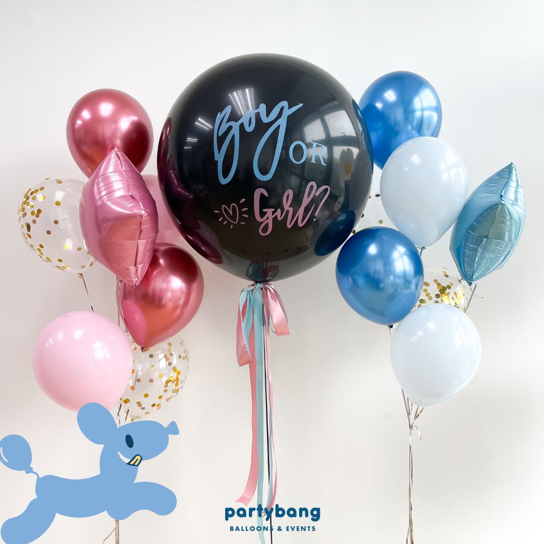 [Helium Inflated] 36” Jumbo Popping Gender Reveal Balloon (15pcs)
