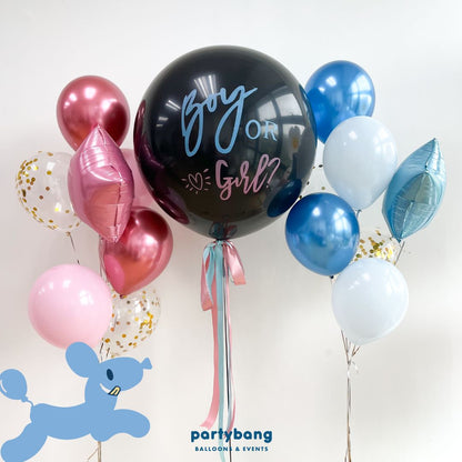 [Helium Inflated] 36” Jumbo Popping Gender Reveal Balloon (15pcs)