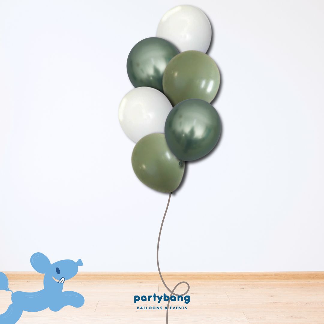[Helium Inflated] 12" Latex Balloon Clusters Botany Bloom