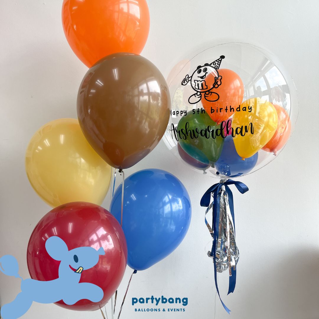 [Helium Inflated] 24inch Custom Bubble Balloon Birthday Set B