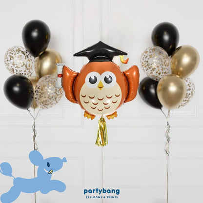 [Helium Inflated] Graduation Balloons Owl Set C (13pcs)