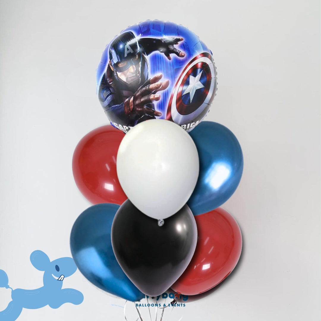 [Helium Inflated] 7pcs Balloon Cluster (Captain America)