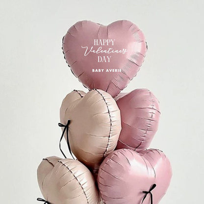 🎀 [Helium Inflated] Hearts Love You Balloons Pink & Nude (6pcs)