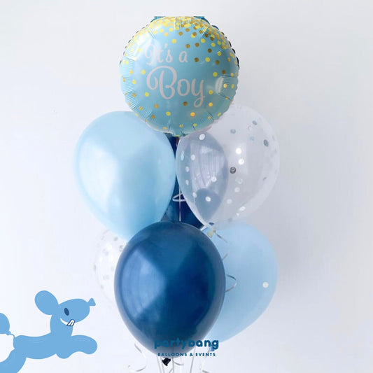 [Helium Inflated] 7pcs Balloon Cluster (It's a Boy)