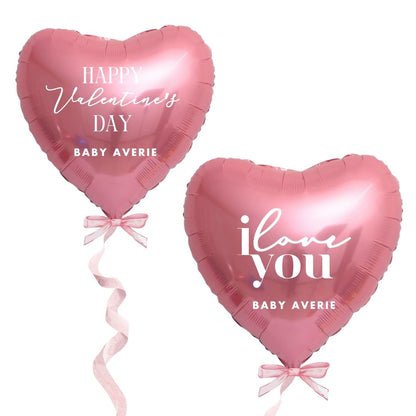 🎀 [Helium Inflated] Jumbo Surprise Box 32inch Custom Love Pink Heart Balloon (1pc)