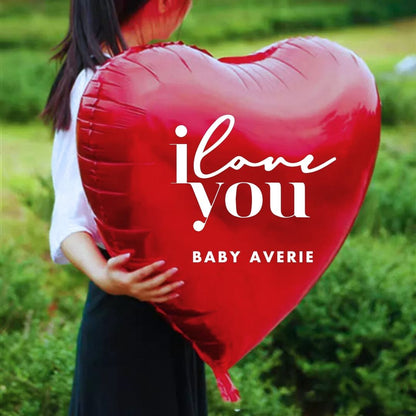 🎀 [Helium Inflated] Jumbo 32inch Custom Love Red Heart Balloon (1pc)