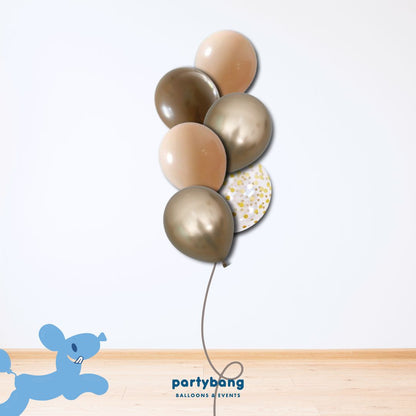 [Helium Inflated] 12" Latex Balloon Clusters Spiced Chai