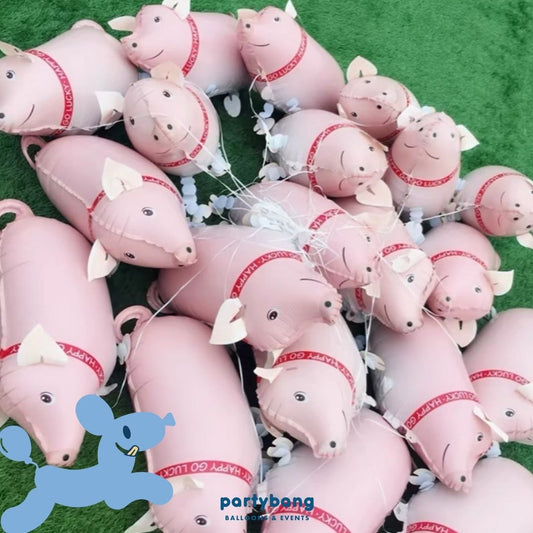 [Helium Inflated] Pig Walking Pet Animals Foil Balloon Kids Toy Balloon Children Gift