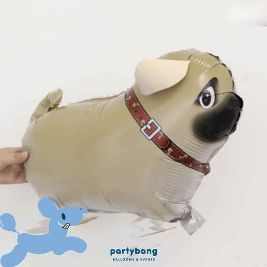 [Helium Inflated] Pug Dog Walking Pet Animals Foil Balloon Kids Toy Balloon Children Gift