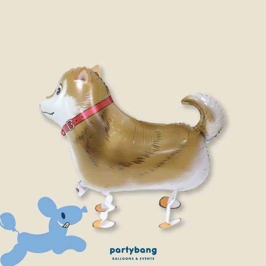 [Helium Inflated] Shiba Dog Walking Pet Animals Foil Balloon Kids Toy Balloon Children Gift