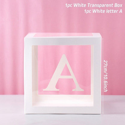 4pc Standard White Baby Box with Balloons (DIY Set)