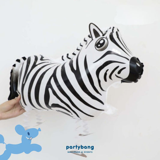 [Helium Inflated] Zebra Walking Pet Animals Foil Balloon Kids Toy Balloon Children Gift