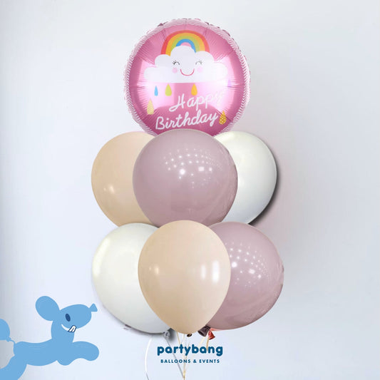 [Helium Inflated] 7pcs Balloon Cluster (Cloud Pink)