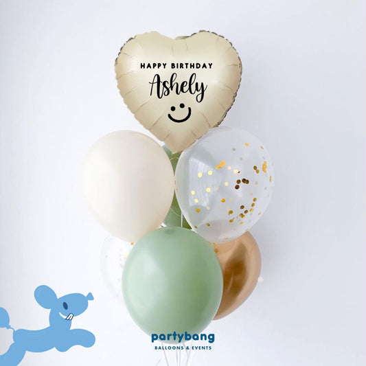 [Helium Inflated] Custom 7pcs Balloon Cluster (Cream)