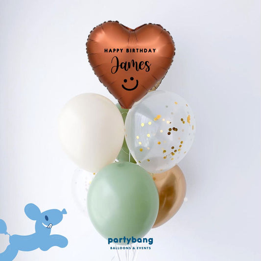 [Helium Inflated] Custom 7pcs Balloon Cluster (Coffee)