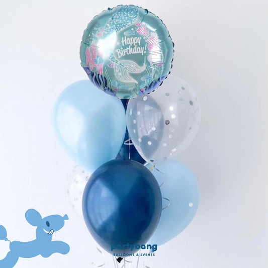 [Helium Inflated] 7pcs Balloon Cluster (Mermaid)