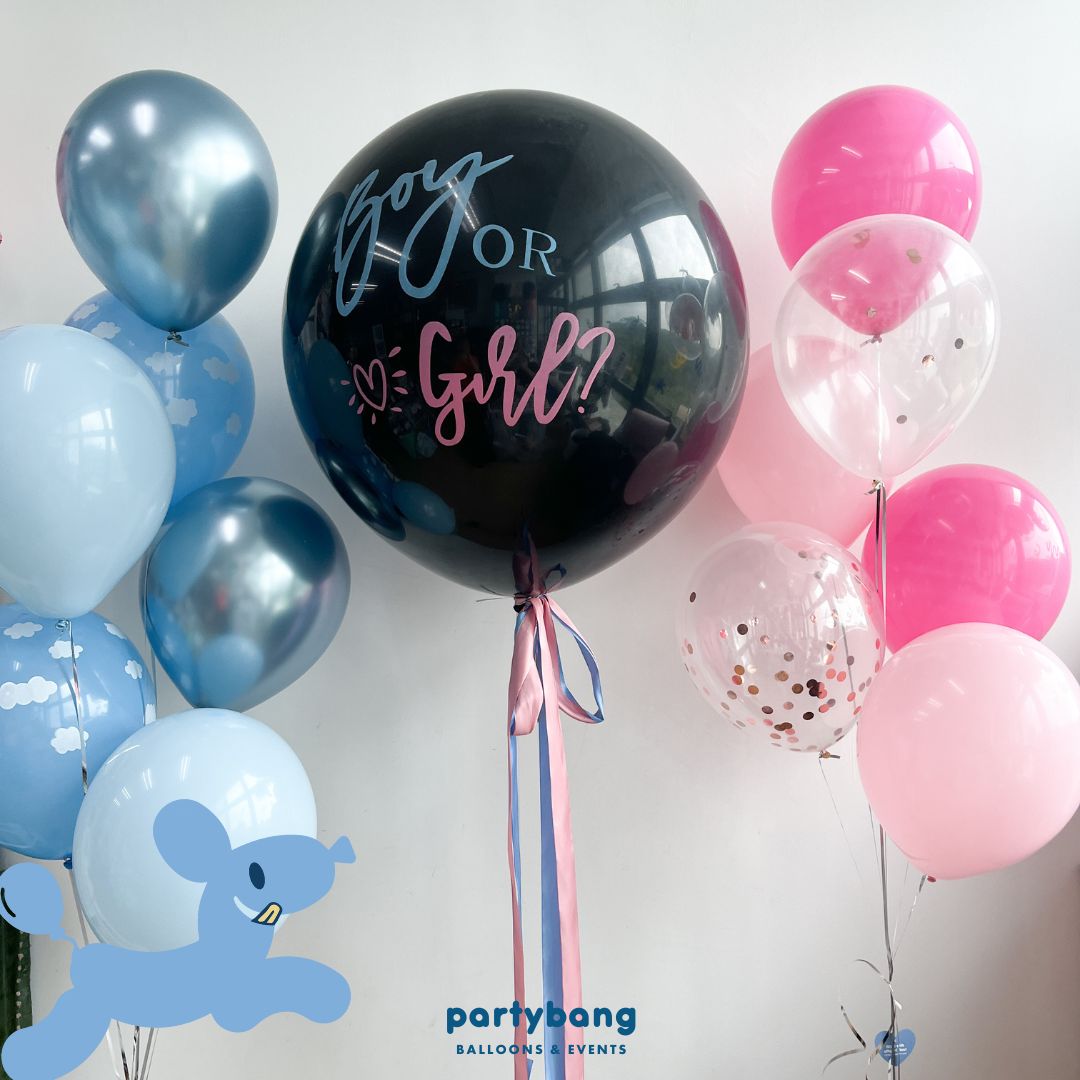 [Helium Inflated] 36” Jumbo Popping Gender Reveal Balloon (13pcs)