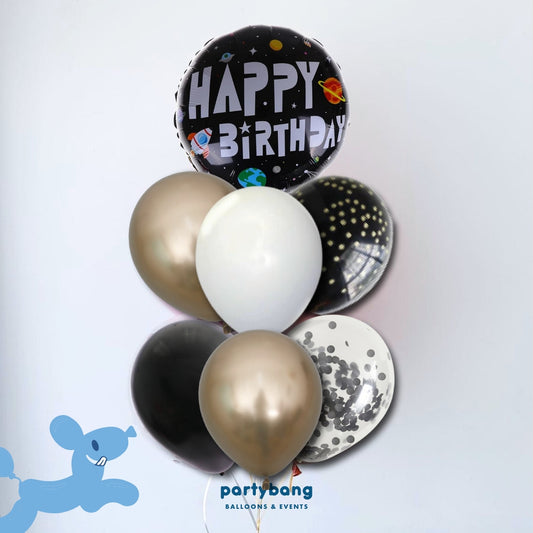 [Helium Inflated] 7pcs Balloon Cluster (Space)