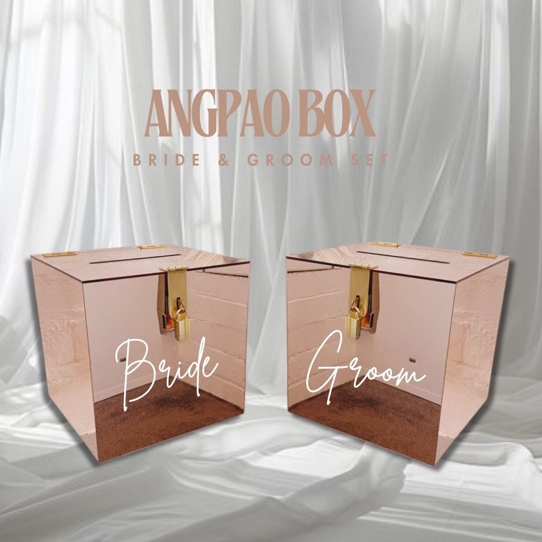 4 Days Rental Wishing Money Mirror Acrylic Angpao Box (Rose Gold)