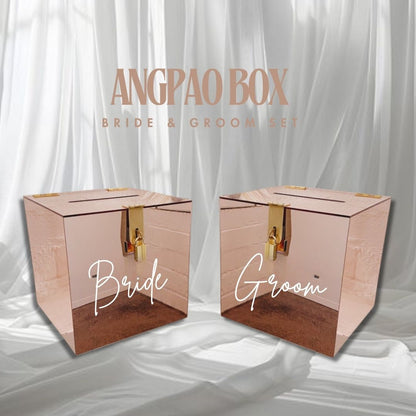 4 Days Rental Wishing Money Mirror Acrylic Angpao Box (Rose Gold)