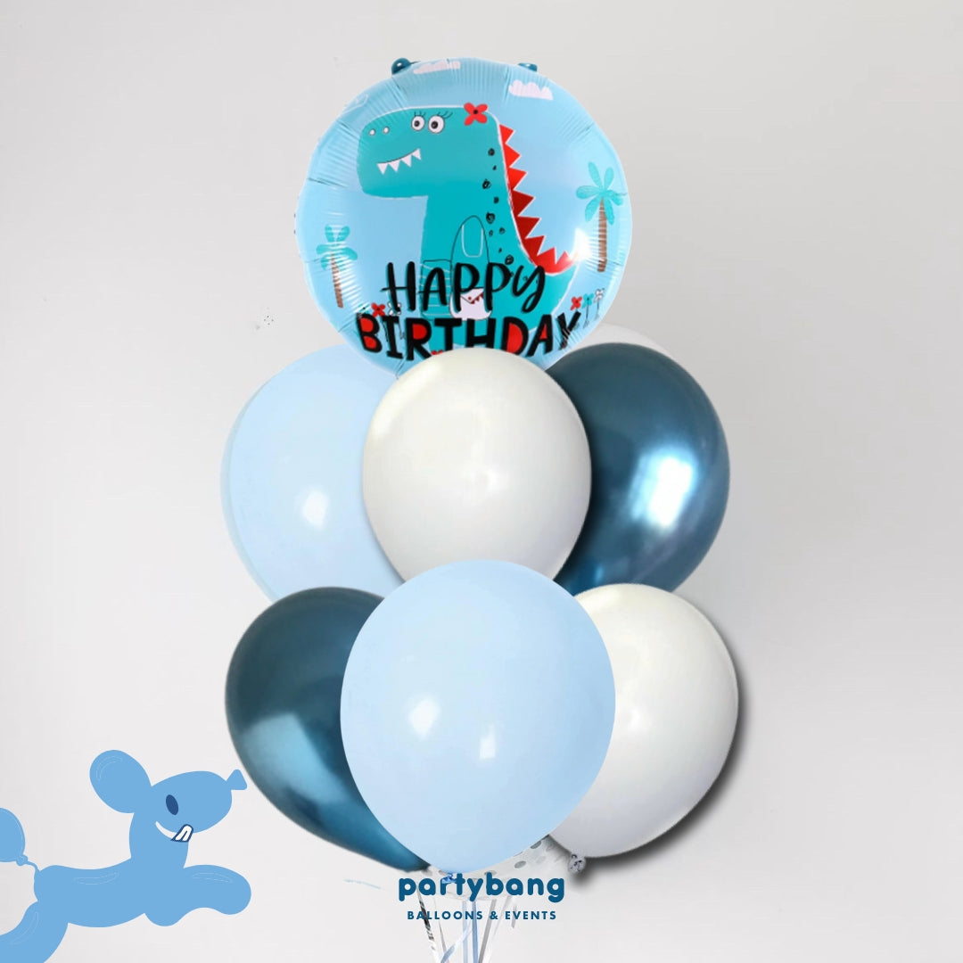 [Helium Inflated] 7pcs Balloon Cluster (Cute Dino)