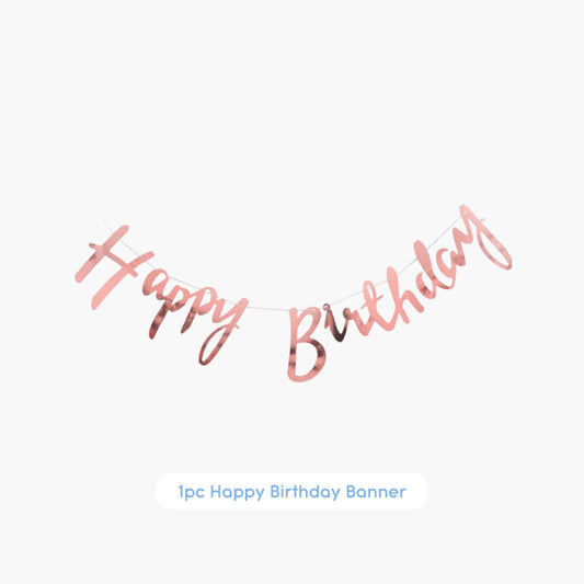 Happy Birthday Banner Rose Gold