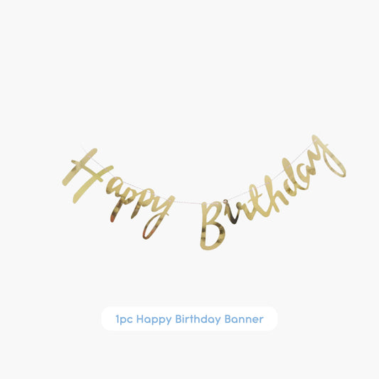 Happy Birthday Banner Gold