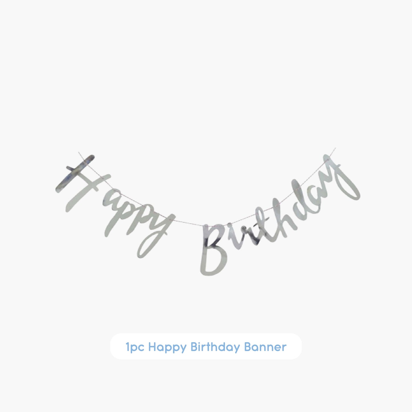 Happy Birthday Banner Silver