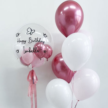 [Helium Inflated] 24inch Custom Bubble Balloon Birthday Set B