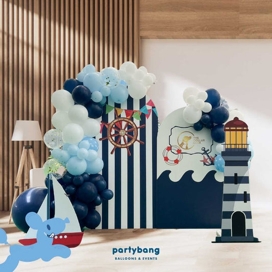 Corporate Outdoor Event Theme Foam Backdrop Set-up with Balloon Garland Organic Shape [The Collar Club]