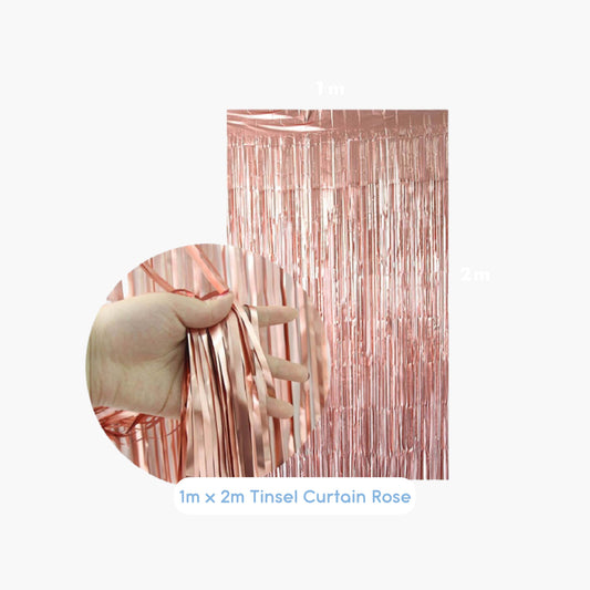 Rose Gold Tinsel Backdrop Party Decoration Streamer