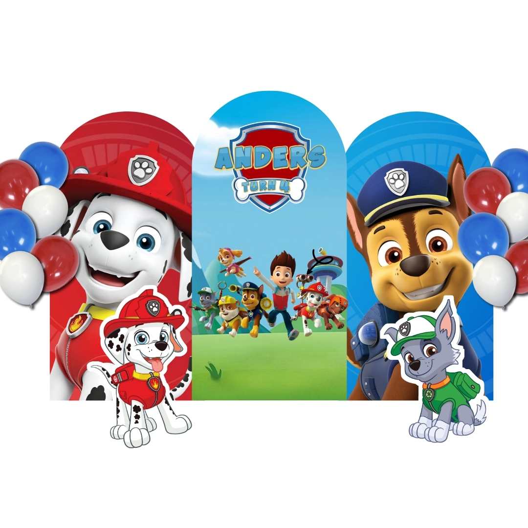 Custom Theme Foam Backdrop Set-up with Helium Balloons Premium C (Three Boards with Standee)