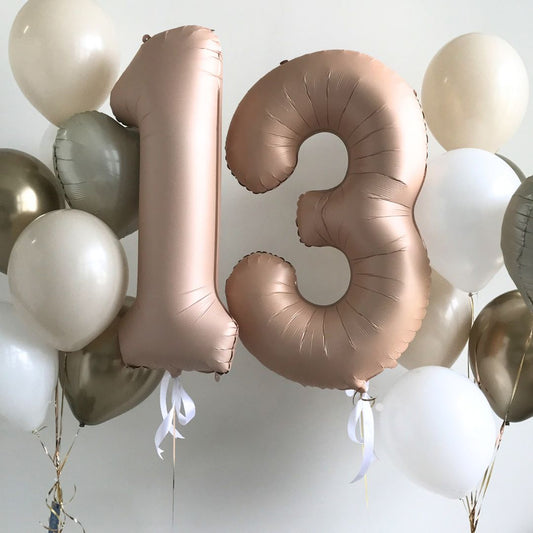 [Helium Inflated] 40" Number Jumbo Anniversary Balloons (14pcs)
