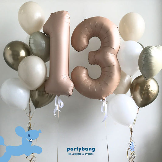 [Helium Inflated] 40" Number Jumbo Anniversary Balloons (14pcs)