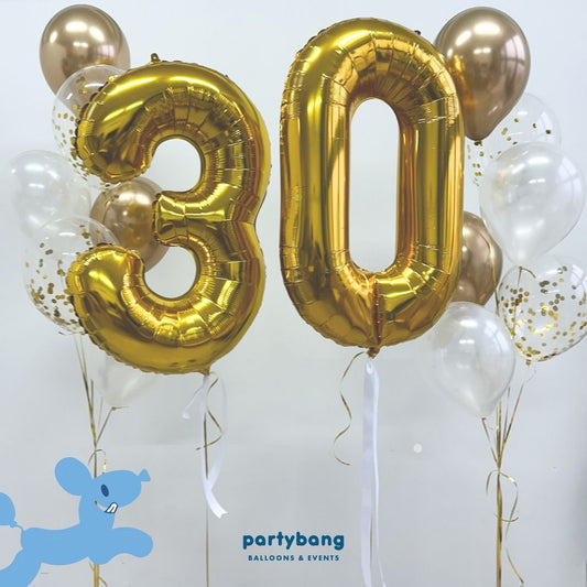 [Helium Inflated] 40" Number Jumbo Anniversary Balloons (14pcs)