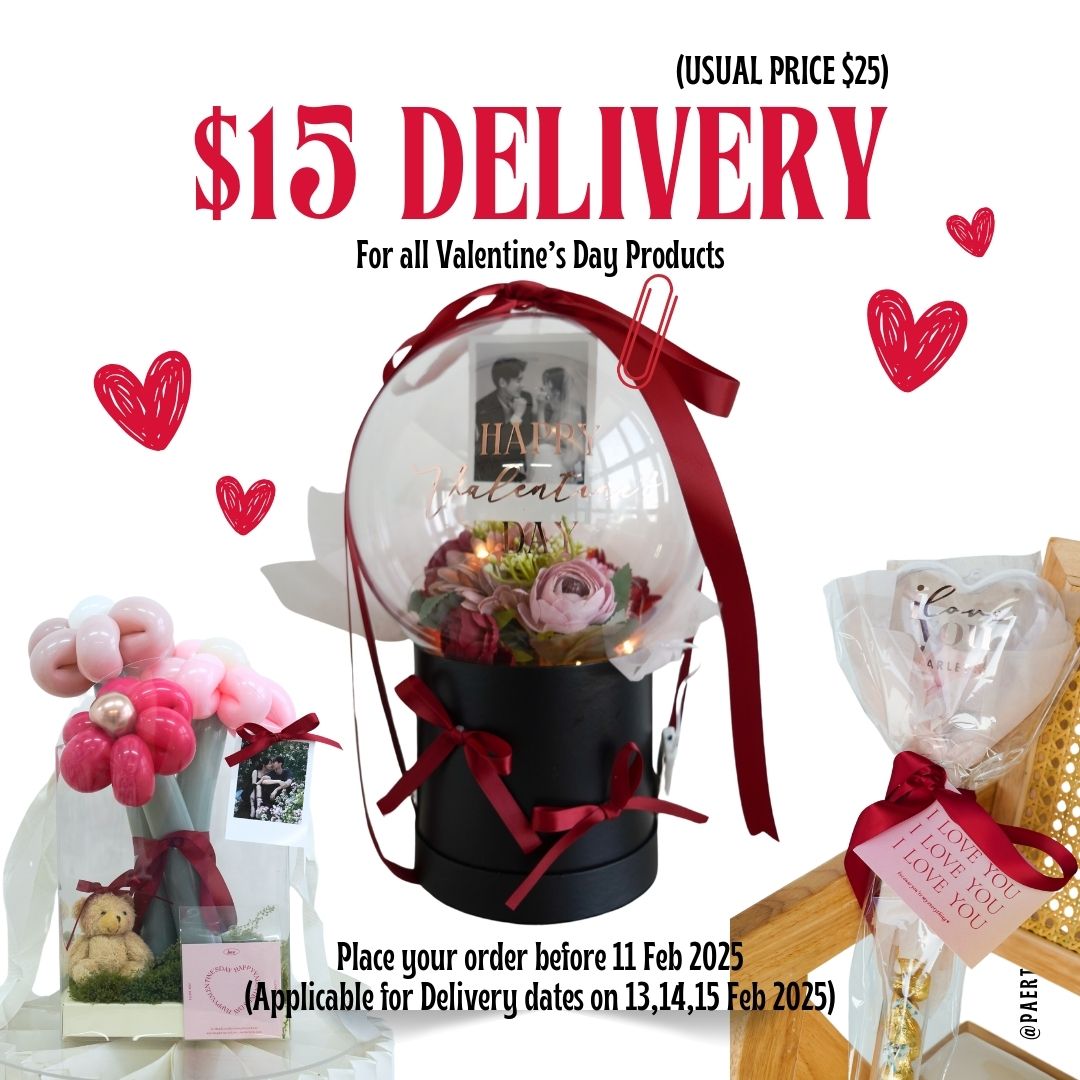 🎀 [Helium Inflated] Hearts Love You Balloons Pink & Nude (6pcs)