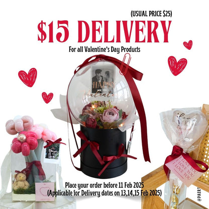 🎀 [Helium Inflated] Hearts Love You Balloons Pink & Nude (6pcs)