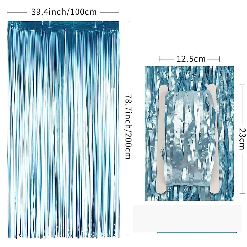 Blue Tinsel Backdrop Party Decoration Streamer