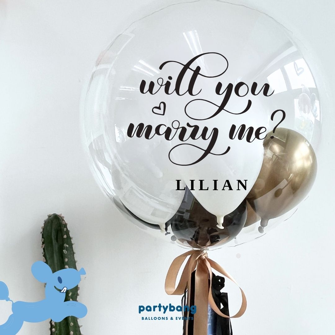 [Helium Inflated] 24inch Custom Bubble Balloon Proposal Set A
