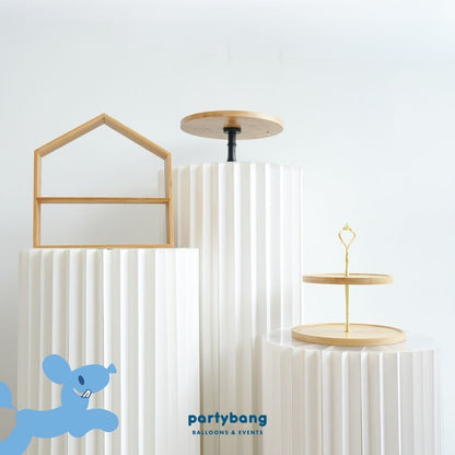 4 Days Rental White Round Paper Pedestal Set A (3pcs)