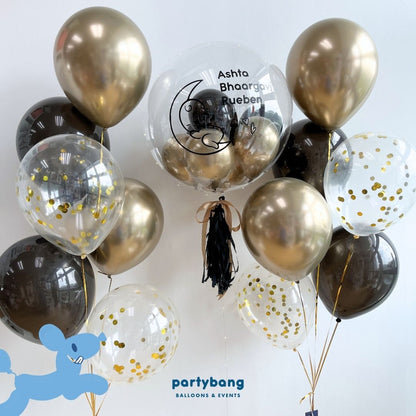 [Helium Inflated] 24inch Custom Bubble Balloon Baby Shower Full Month 100 Days Set C