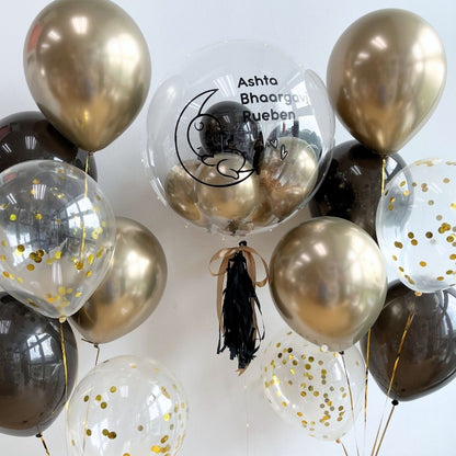[Helium Inflated] 24inch Custom Bubble Balloon Baby Shower Full Month 100 Days Set C