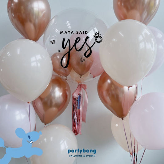 [Helium Inflated] 24inch Custom Bubble Balloon Bridal Shower Set C