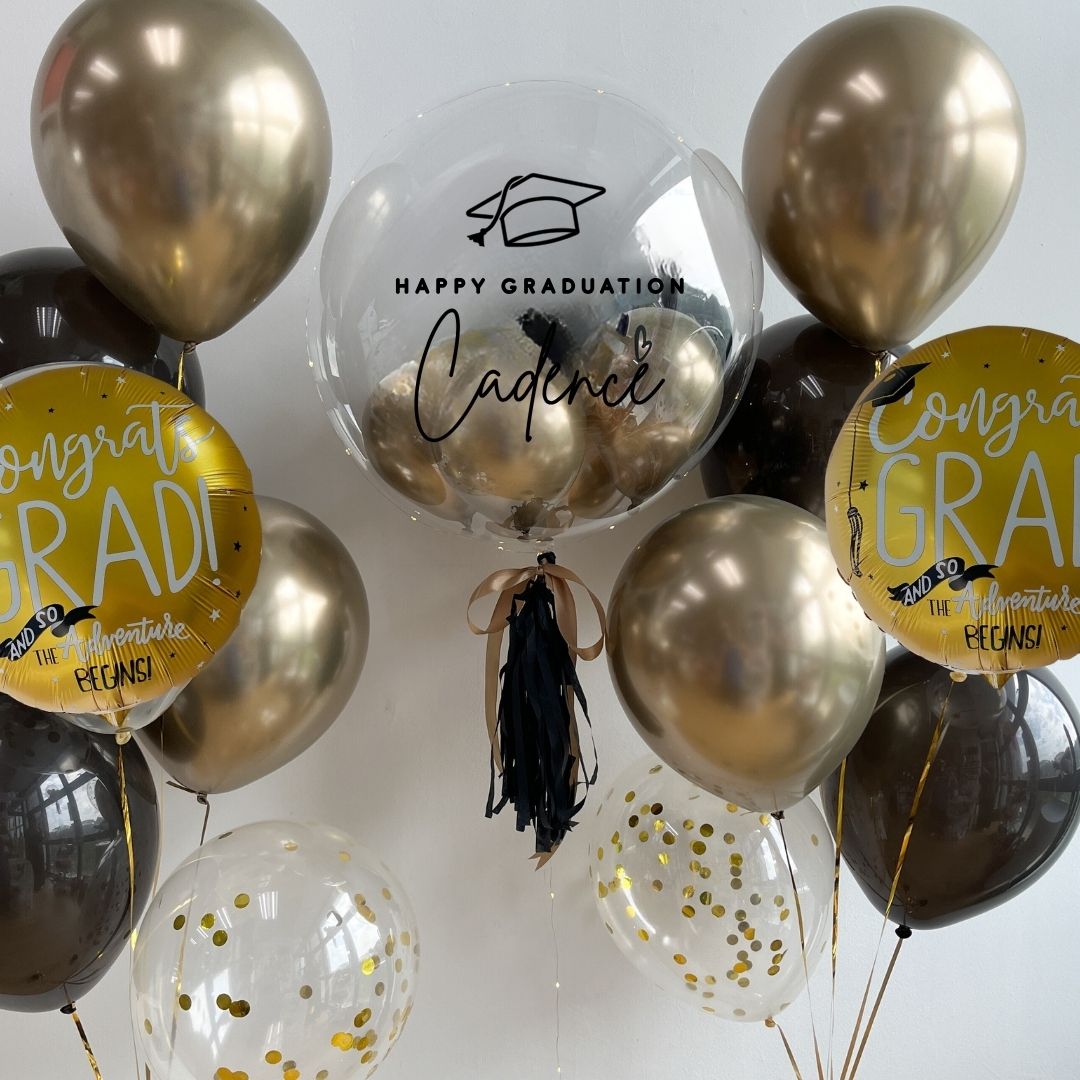 [Helium Inflated] 24inch Custom Bubble Balloon Graduation Set D
