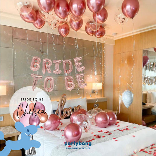 [Helium Inflated] Bridal Shower Bride to Be Bachelorette Hens Party Room Hotel Package B