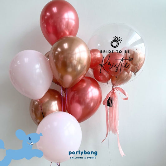 [Helium Inflated] 24inch Custom Bubble Balloon Bridal Shower Set B