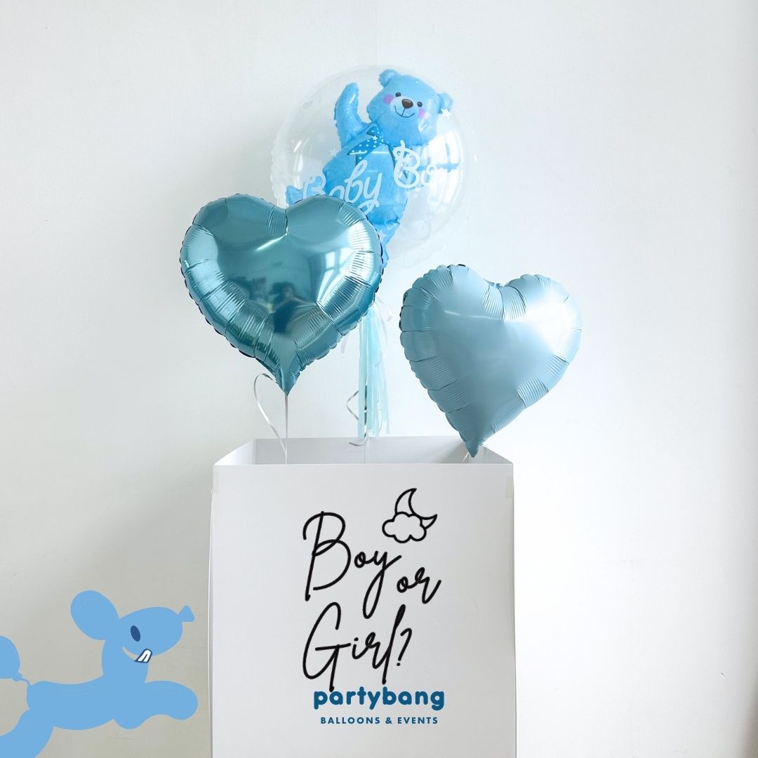 [Helium Inflated] Gender Reveal Surprise Box Bear Boy/ Girl